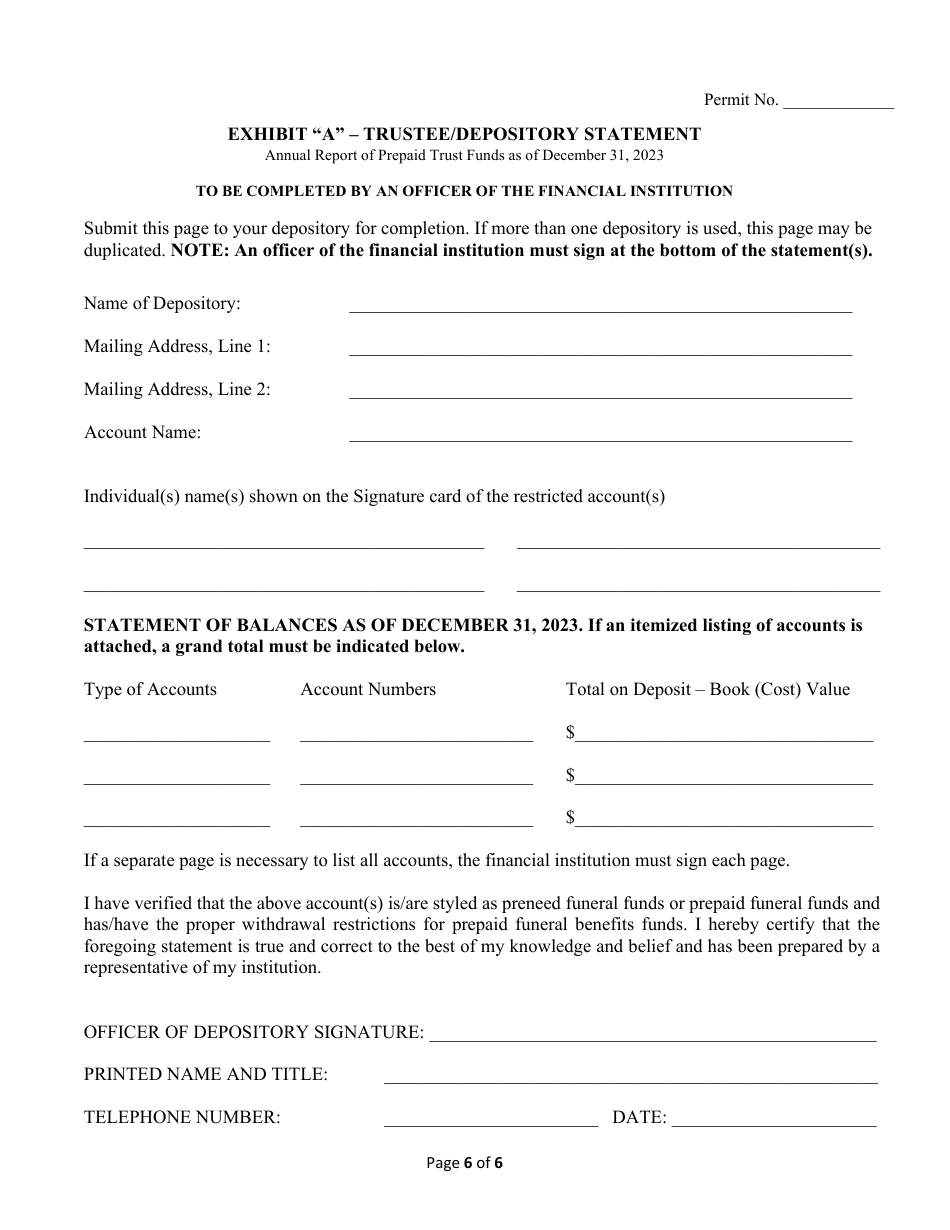 Annual Report of Activity for Trust-Funded Permit - Texas, Page 7