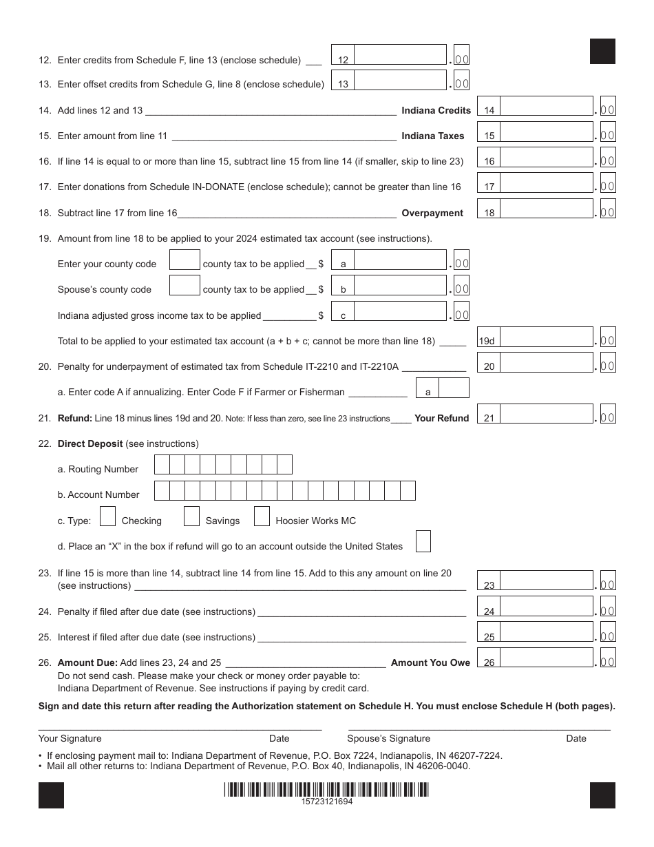 Form IT-40PNR (State Form 472) Download Fillable PDF or Fill Online ...