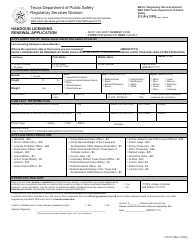 Form LTC-77 Handgun Licensing Renewal Application - Texas