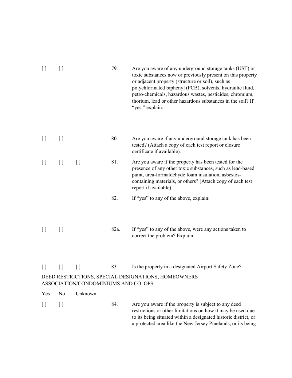 Sellers Property Condition Disclosure Statement - New Jersey, Page 11