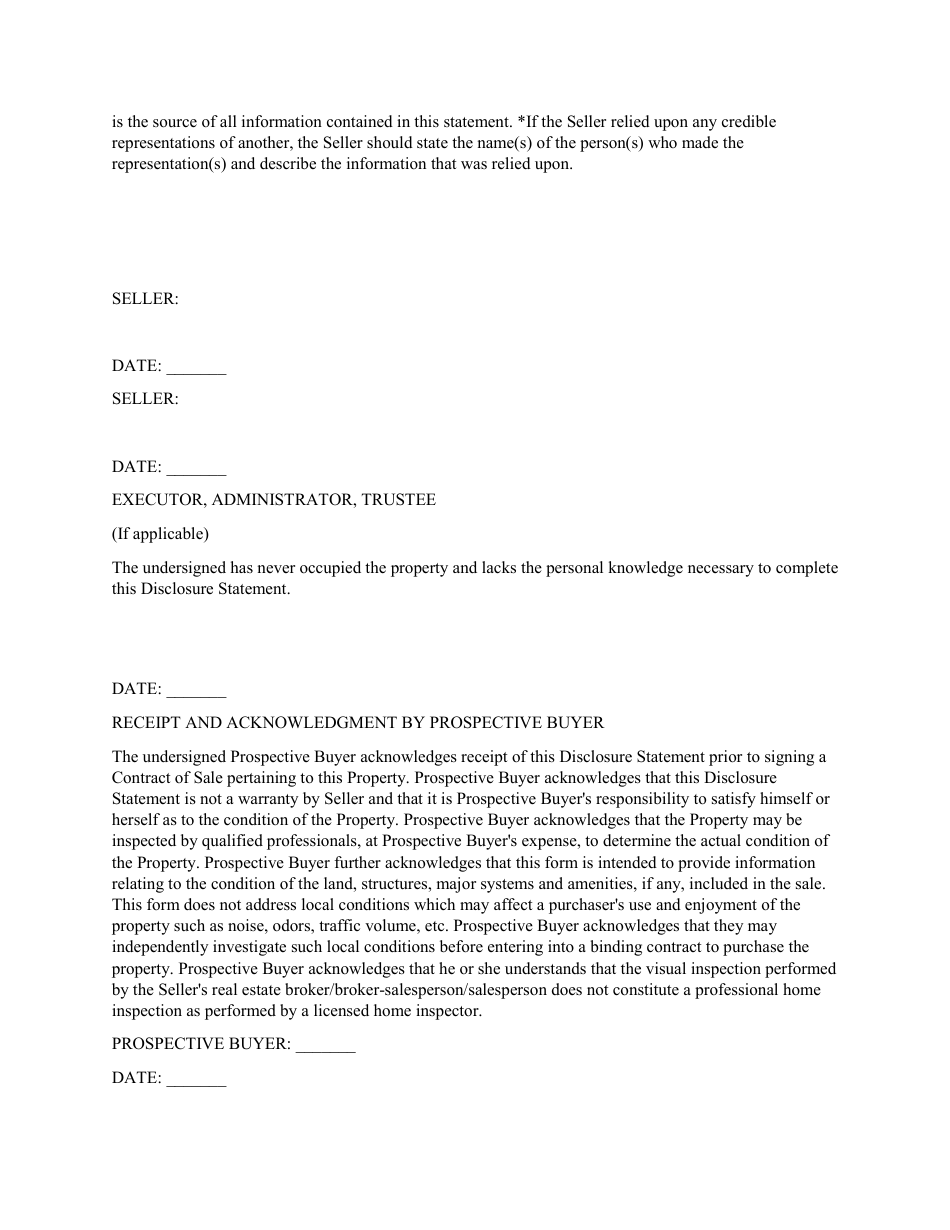 Sellers Property Condition Disclosure Statement - New Jersey, Page 19