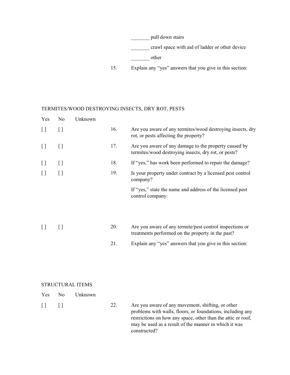 Sellers Property Condition Disclosure Statement - New Jersey, Page 3