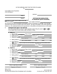 Document preview: Form DR-105 Petition for Dissolution of Marriage (With Children) - Alaska