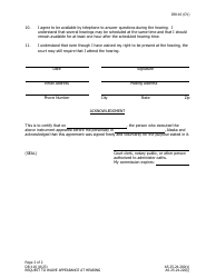 Form DR-110 Request to Waive Appearance at Hearing - Alaska, Page 2