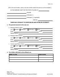Document preview: Form DR-521 Three-Way Affidavit to Disestablish and Establish Paternity - Alaska