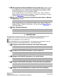 Form DR-509 Answer and Counterclaim to Complaint to Disestablish Paternity - Alaska, Page 2