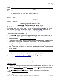 Document preview: Form DR-526 Motion (Request) to Bifurcate Divorce and Decide Paternity After Birth - Alaska