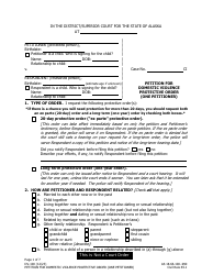 Document preview: Form DV-100 (DV-127) Petition for Domestic Violence Protective Order (One Petitioner) - Alaska