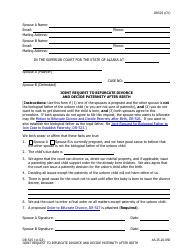 Document preview: Form DR-525 Joint Request to Bifurcate Divorce and Decide Paternity After Birth - Alaska