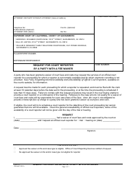 Document preview: Form CV/E-211 Request for Court Reporter by a Party With a Fee Wai - County of Sacramento, California