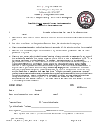 Form DH-MQA1249 Osteopathic Physician Application for Temporary Certificate for Practice in an Area of Critical Need - Florida, Page 18