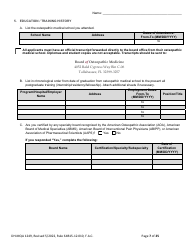 Form DH-MQA1249 Osteopathic Physician Application for Temporary Certificate for Practice in an Area of Critical Need - Florida, Page 7