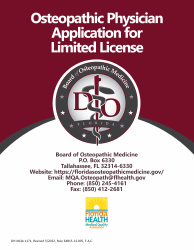 Form DH-MQA1171 Osteopathic Physician Application for Limited License - Florida