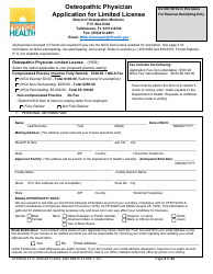 Form DH-MQA1171 Osteopathic Physician Application for Limited License - Florida, Page 4