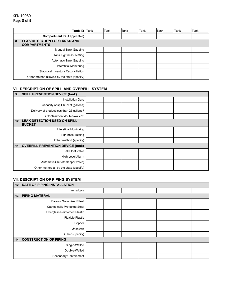 Form SFN10980 Download Printable PDF or Fill Online Notification for ...