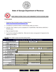 Form G-7 Quarterly Return for Monthly Payer - Georgia (United States)