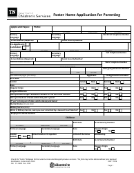 Form CS-0688 Foster Home Application for Parenting - Tennessee