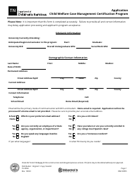 Document preview: Form CS-0994 Application for Child Welfare Case Management Certification Program - Tennessee