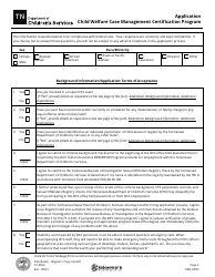 Form CS-0994 Application for Child Welfare Case Management Certification Program - Tennessee, Page 2