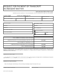 Document preview: AOC Form CR-3 Request for Payment of Transcript in Indigent Matter - Tennessee