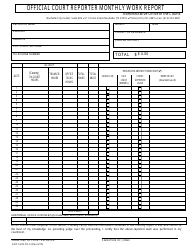 Document preview: AOC Form CR-5 Official Court Reporter Monthly Work Report - Tennessee
