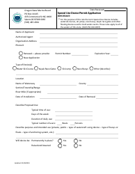 Document preview: Special Use Device Permit Application - Oregon