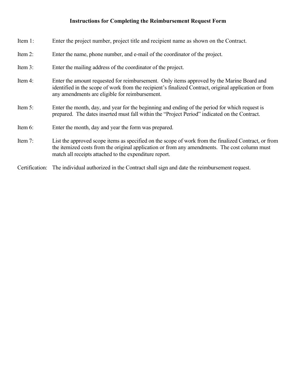 OSMB Form B6 Reimbursement Request - lets Go Boating Grant Program - Oregon, Page 2