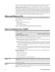 Form 1120NF Nebraska Financial Institution Tax Return - Nebraska, Page 4