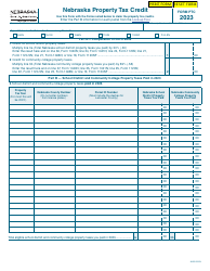 Document preview: Form PTC Nebraska Property Tax Credit - Nebraska, 2023
