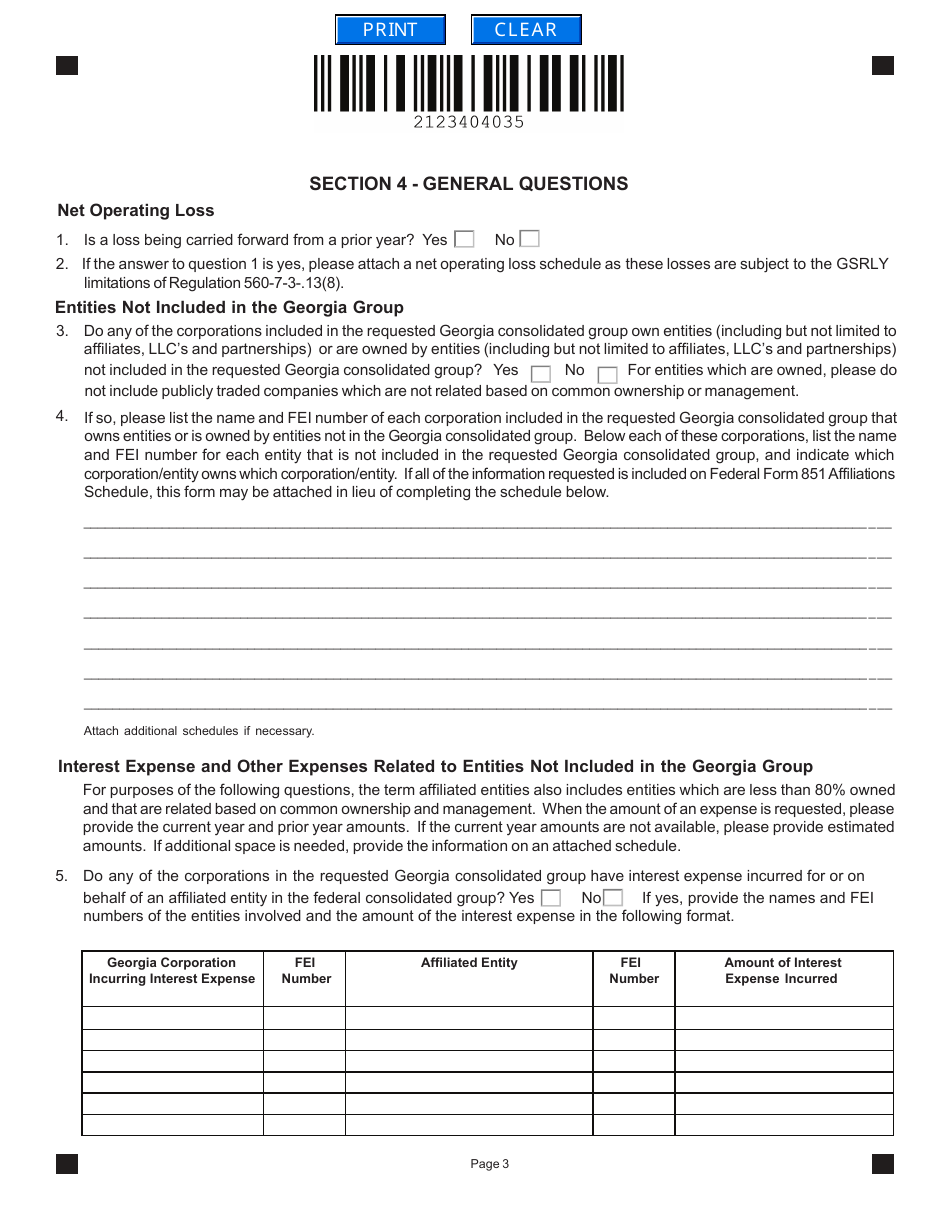 Form IT-CONSOL Application for Permission to File Consolidated - Georgia (United States), Page 3