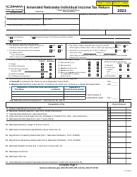 Document preview: Form 1040XN Amended Nebraska Individual Income Tax Return - Nebraska, 2023