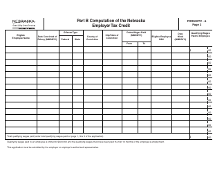 Form ETC-A Nebraska Employer Tax Credit Application for Employing Convicted Felons - Nebraska, Page 2