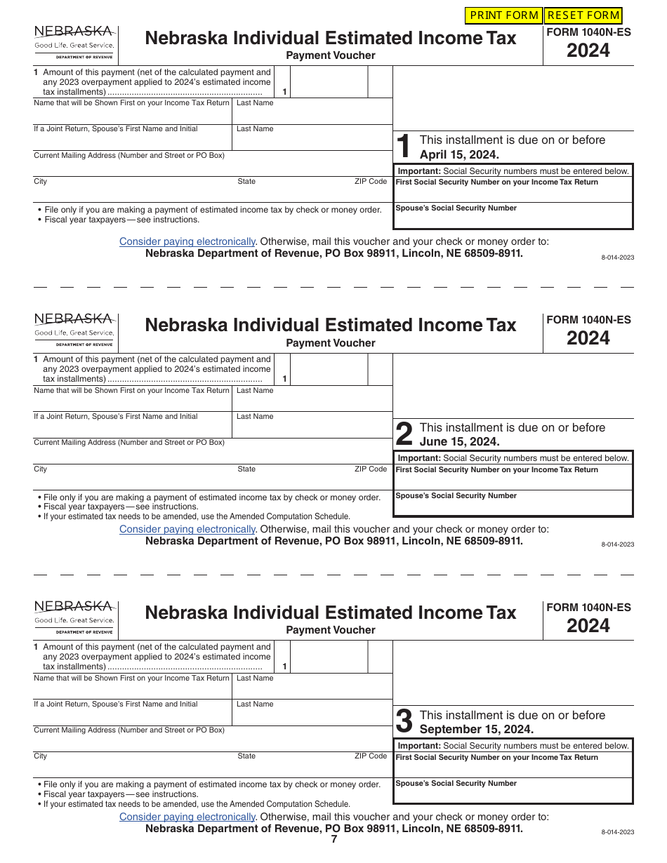 Form 1040NES Download Fillable PDF or Fill Online Nebraska Individual