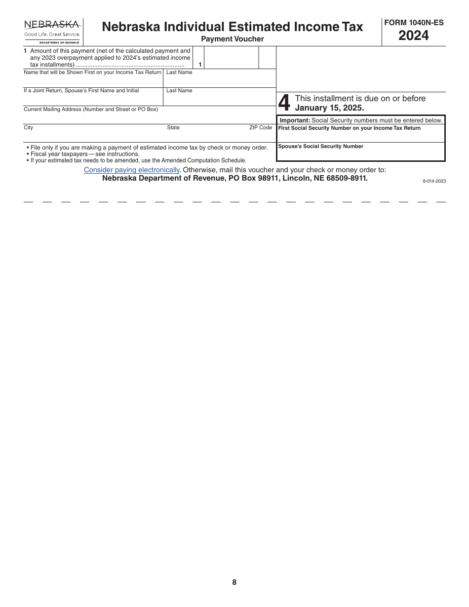 Form 1040NES Download Fillable PDF or Fill Online Nebraska Individual