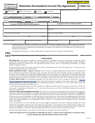 Document preview: Form 12N Nebraska Nonresident Income Tax Agreement - Nebraska