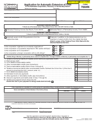 Form 7004N Application for Automatic Extension of Time to File Nebraska Corporation, Fiduciary, or Partnership Return - Nebraska