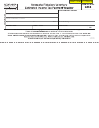 Document preview: Form 1041N-ES Nebraska Fiduciary Voluntary Estimated Income Tax Payment Voucher - Nebraska, 2024