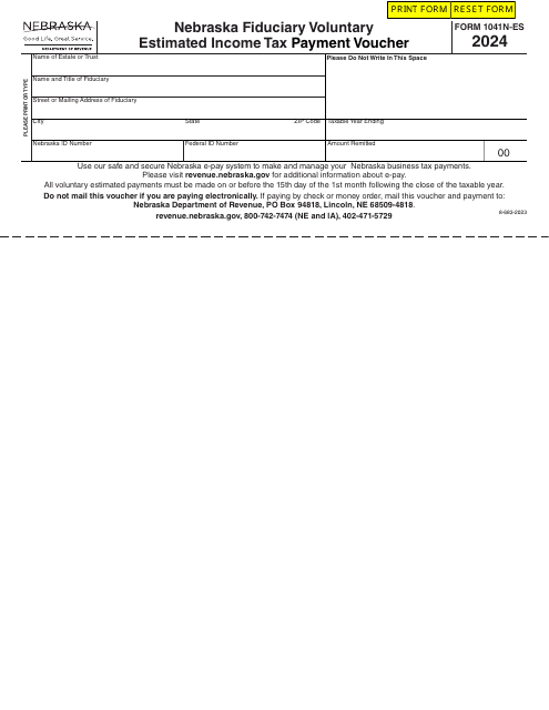 Form 1041N-ES 2024 Printable Pdf