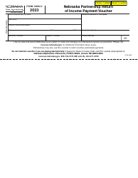 Document preview: Form 1065N-V Nebraska Partnership Return of Income Payment Voucher - Nebraska, 2023