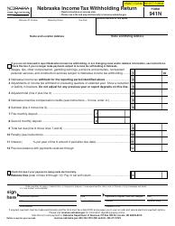 Form 941N Nebraska Income Tax Withholding Return - Nebraska