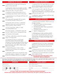 Watercraft Rentals Motorized Safety Checklist - Oregon, Page 2