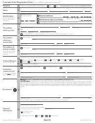 Document preview: Colorado Voter Registration Form - Colorado