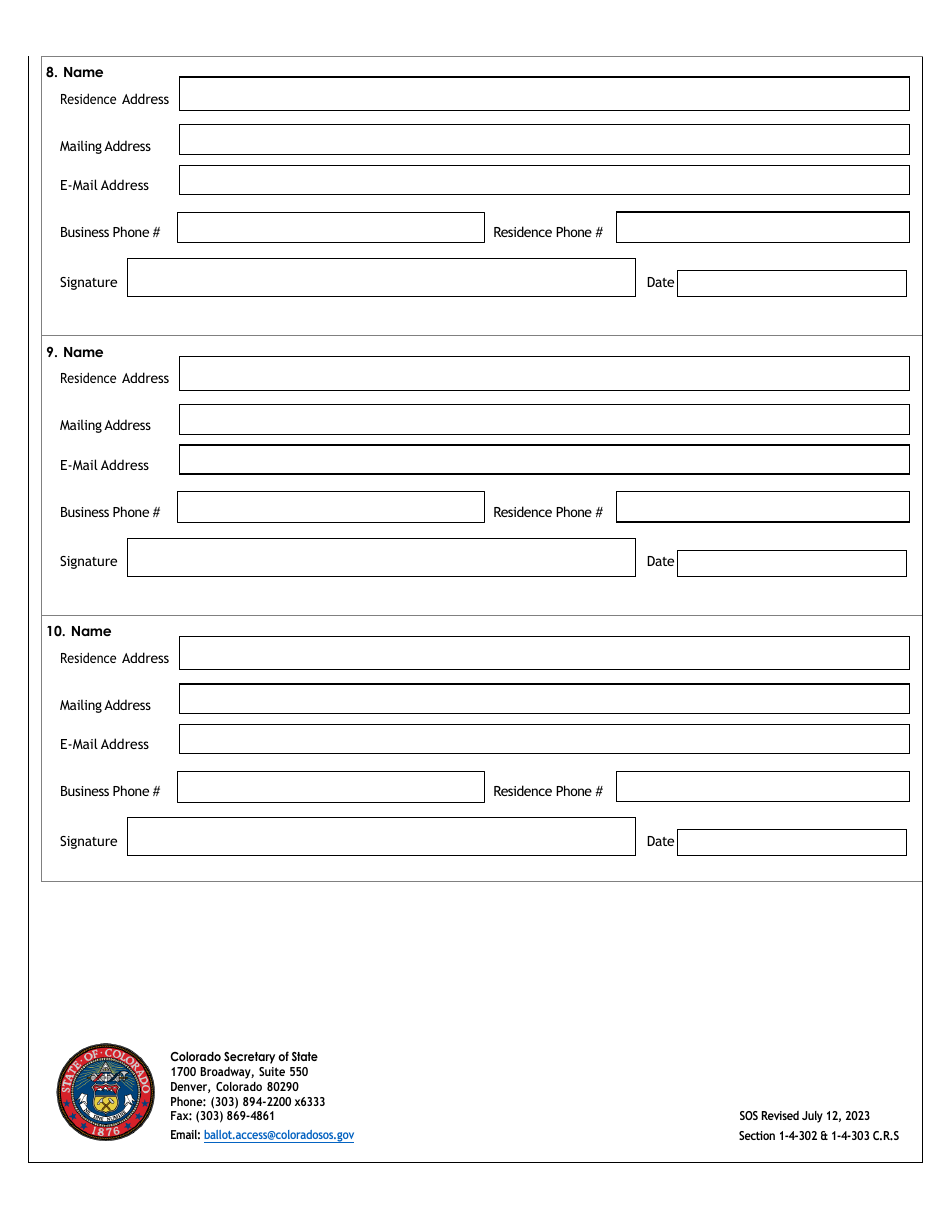 Presidential Electors Acceptance of Nomination - Colorado, Page 3
