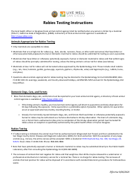 Rabies Test Requisition - County of San Diego, California, Page 2