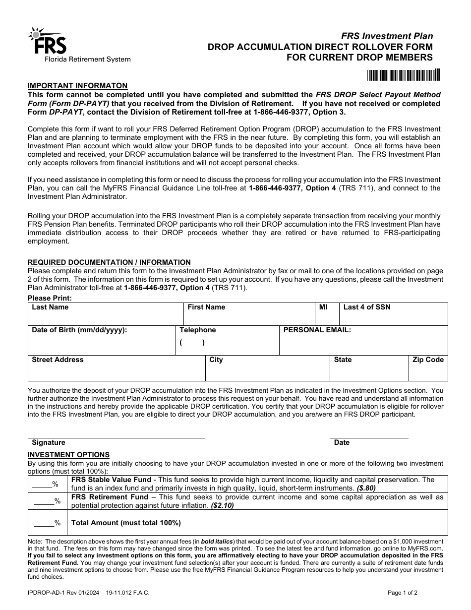 Form IPDROP-AD-1 - Fill Out, Sign Online and Download Printable PDF ...