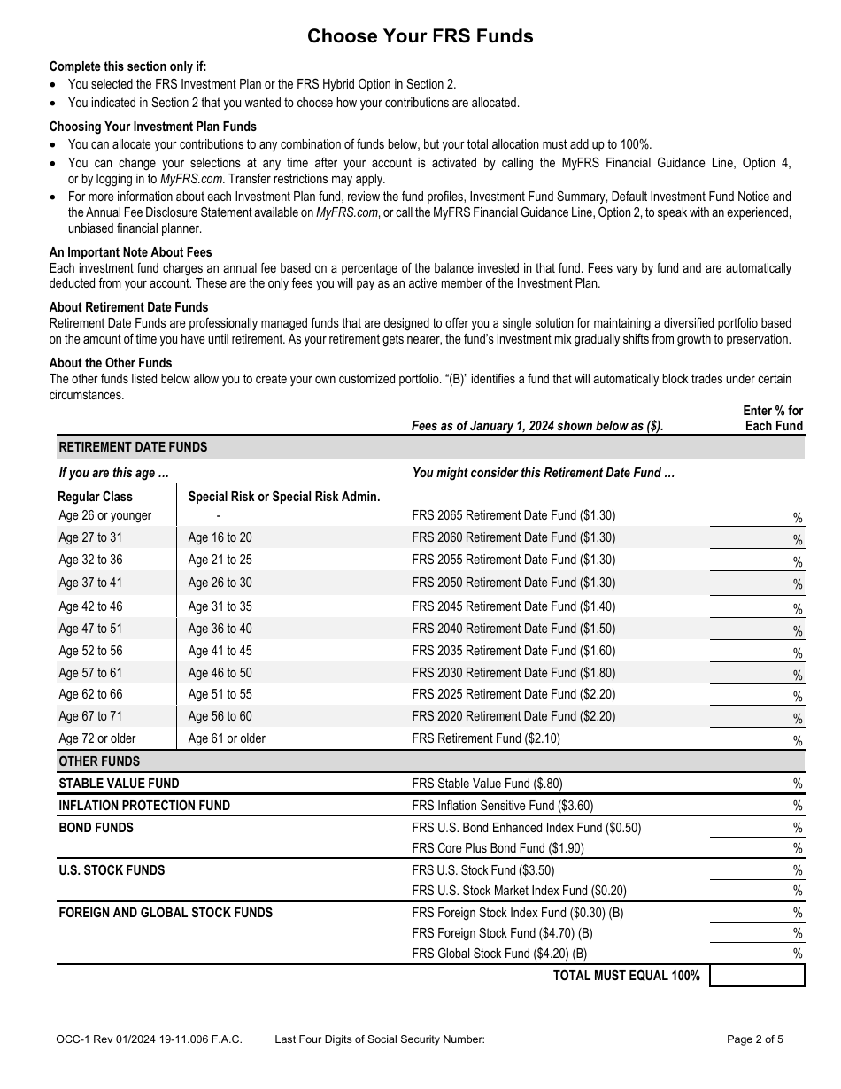 Form OCC-1 Enrollment Form - State Community College System Optional Retirement Program (Sccsorp) - Florida, Page 2