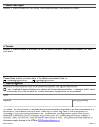 Form 0426E Notice of Appeal - Ontario, Canada, Page 2