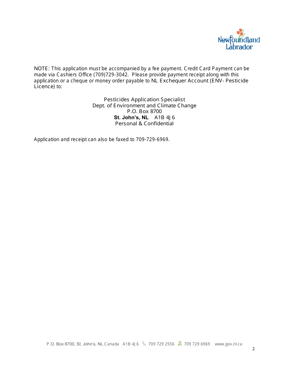 Continuing Education Credit Program Registration Form - Newfoundland and Labrador, Canada, Page 2