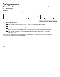 Document preview: Form TR OP010 Project Description - Illinois