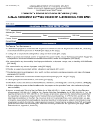 Document preview: Form HRP-1053A Annual Agreement Between Dcad/Chrp and Regional Food Bank - Commodity Senior Food Box Program (Csfp) - Arizona